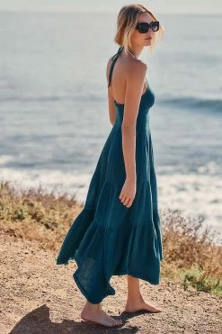 Coupon ???? By Anthropologie Smocked Halter ???? Dress BLUE ???? -Sweaty Betty Shop unnamed file 1690