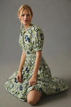 Deals ???? The Odells Smocked Puff-Sleeve ???? Dress GREEN ???? -Sweaty Betty Shop unnamed file 1747