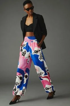 Cheap 👏 Maeve Lisa Sander For Anthropologie Wide-Leg Pants BLUE 😀