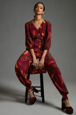 Brand new ✨ Farm Rio Wrap Jumpsuit RED ???? -Sweaty Betty Shop unnamed file 2163