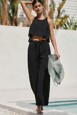 Coupon ⌛ By Anthropologie Gauze Drawstring Pants BLACK ????