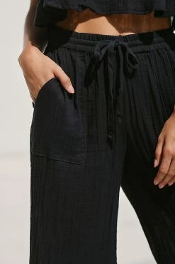 Coupon ⌛ By Anthropologie Gauze Drawstring Pants BLACK ???? -Sweaty Betty Shop unnamed file 2182