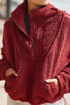 Budget 🔔 Free People Movement Nantucket Fleece Pullover CRIMSON 🧨 -Sweaty Betty Shop unnamed file 253