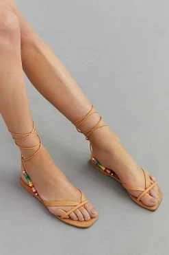 Best Sale ❤️ Loeffler Randall Beaded Lilla Tie-Up 🩴 Sandals HONEY ⌛ -Sweaty Betty Shop unnamed file 2565