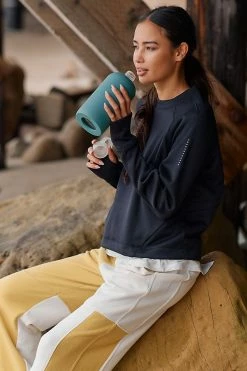 Outlet ???? Sweaty Betty Run Crew Neck Sweater BLACK ????