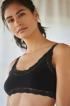 Best Pirce ❤️ By Anthropologie Lace-Trim Bralette BLACK 🧨 -Sweaty Betty Shop unnamed file 2960