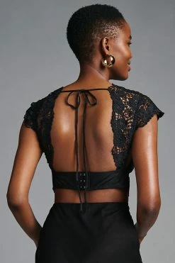 Best deal ???? By Anthropologie The Alandra Cap-Sleeve Lace Bralette BLACK ???? -Sweaty Betty Shop unnamed file 3114