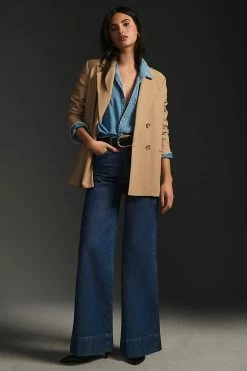 New ๐ฅฐ Maeve Double-Breasted Blazer HEATHERED CAMEL ๐