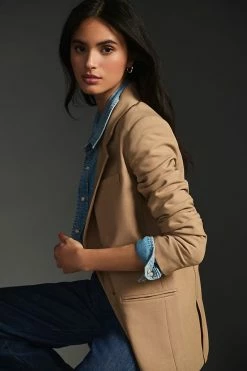 New 🥰 Maeve Double-Breasted Blazer HEATHERED CAMEL 😉 -Sweaty Betty Shop unnamed file 624