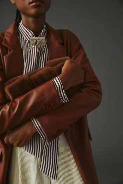 Cheapest 🧨 BLANKNYC Faux Leather Blazer BROWN 👍 -Sweaty Betty Shop unnamed file 639