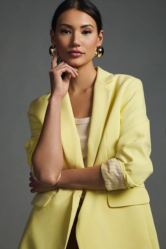 Budget 🔥 Maeve Button-Back Blazer YELLOW 🥰 3 Budget 🔥 Maeve Button-Back Blazer YELLOW 🥰 - Image 3