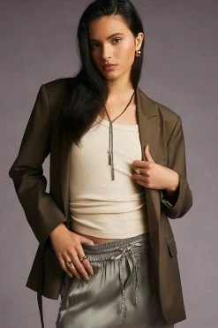 Best Pirce 🌟 Mare Mare X Anthropologie Tie Blazer MOSS 🧨