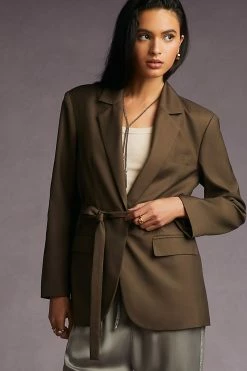 Best Pirce ???? Mare Mare X Anthropologie Tie Blazer MOSS ???? -Sweaty Betty Shop unnamed file 697