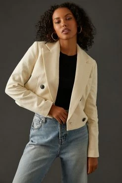 New ๐ Maeve Cropped Double-Breasted Jacket WHITE ๐