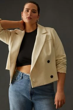 New 😍 Maeve Cropped Double-Breasted Jacket WHITE 🎉 -Sweaty Betty Shop unnamed file 708