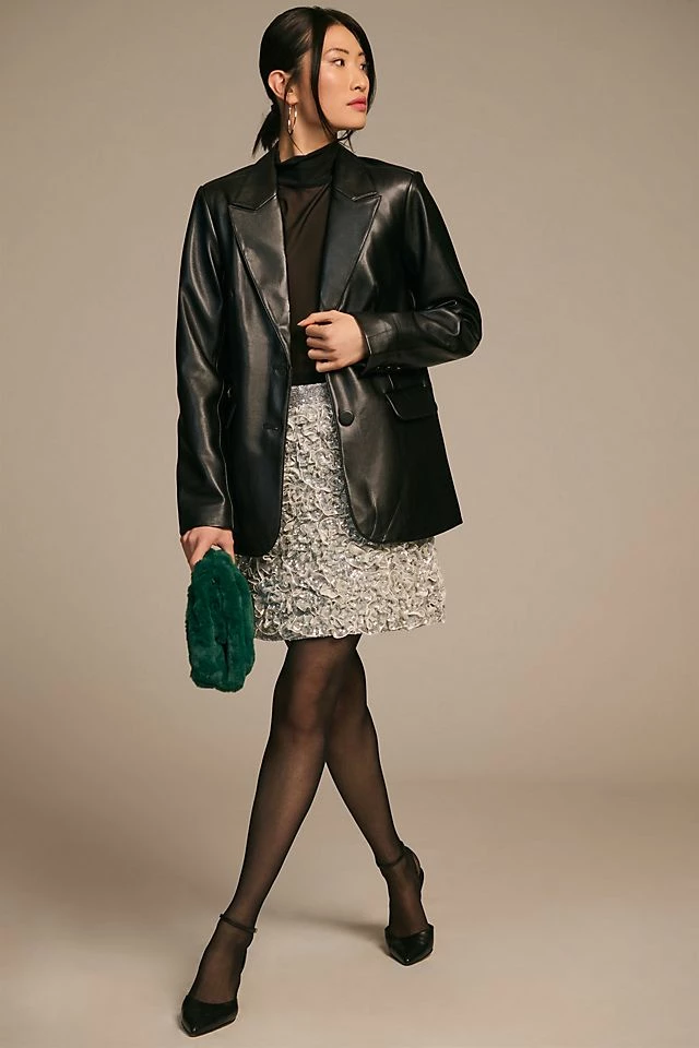 Budget π Good American Faux Leather Blazer BLACK π 4 Budget π Good American Faux Leather Blazer BLACK π - Image 4