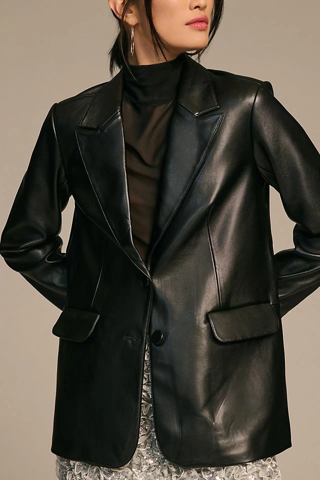Budget π Good American Faux Leather Blazer BLACK π 5 Budget π Good American Faux Leather Blazer BLACK π - Image 5