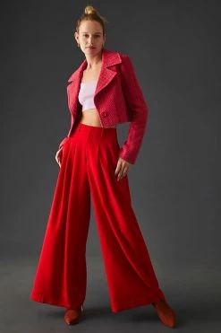 Best reviews of 👏 Helene Berman X Anthropologie Cropped Tweed Jacket PINK 🤩