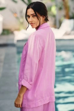 Deals ???? Stateside Satin Blazer PINK ???? -Sweaty Betty Shop unnamed file 781
