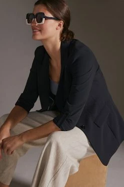 Best reviews of ⭐ Maeve Rolled-Sleeve Soft Blazer BLACK 👏