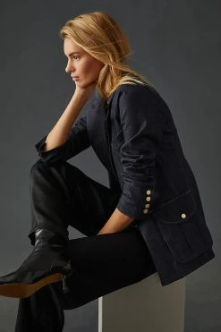 Best Pirce ⭐ DL1961 Indigo ???? Coated Blazer DENIM DARK ????