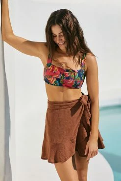 Flash Sale 💯 Farm Rio Square-Neck 👙 Bikini Top MEDIUM PINK 😉