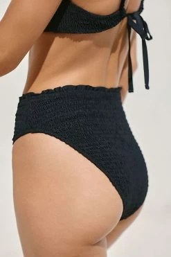 Budget ???? By Anthropologie Water's Edge Aspen Smocked ???? Bikini Bottoms BLACK ???? -Sweaty Betty Shop unnamed file 990